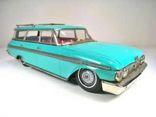 ATC ASAHITOY Japan Tin Friction 1962 Ford Ranch Wagon 3