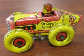 Vintage Marx Wind - Up Tin Litho 2 Midget Special Racer Race Car 5 "