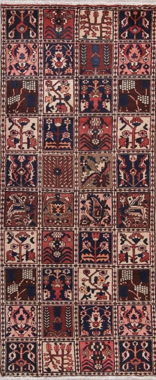 Garden Design Bakhtiari Persian Runner Wool Rug Oriental Handmade 4 X 9 Carpet