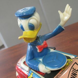 Vintage MARX WALT DISNEY PRODUCTIONS TIN LITHO WIND UP DONALD DUCK DRIVING CAR 6