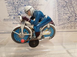 Very Rare Alps Tin Toy Friction Motorcycle Pd 1529 - Japan