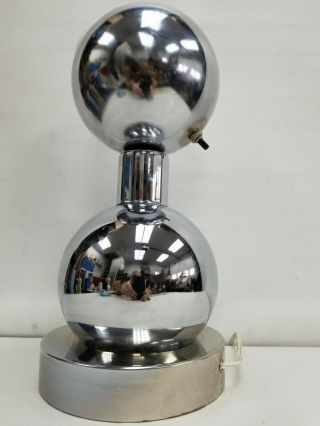 Vtg MCM Mid Century Chrome Ball Table Lamp Georges Kovacs Style Rare 1960 ' s 10