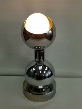 Vtg MCM Mid Century Chrome Ball Table Lamp Georges Kovacs Style Rare 1960 ' s 2