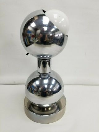 Vtg MCM Mid Century Chrome Ball Table Lamp Georges Kovacs Style Rare 1960 ' s 3
