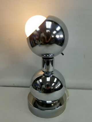 Vtg MCM Mid Century Chrome Ball Table Lamp Georges Kovacs Style Rare 1960 ' s 5