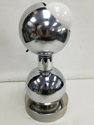 Vtg MCM Mid Century Chrome Ball Table Lamp Georges Kovacs Style Rare 1960 ' s 6