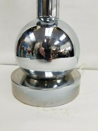 Vtg MCM Mid Century Chrome Ball Table Lamp Georges Kovacs Style Rare 1960 ' s 9