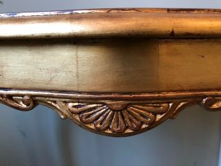 French Gilt Leaf Turn of the Century Console Table with Custom Glass Top 8