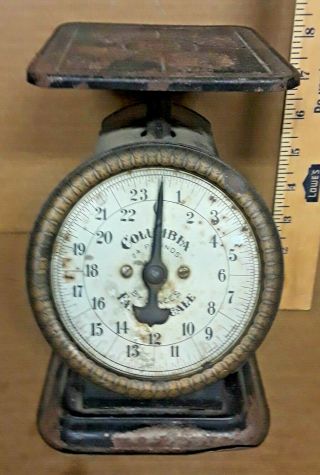 Antique/vintage J.  M Warren And Co.  Columbia Family Scale (0 - 24 Lbs) 1906 Patent