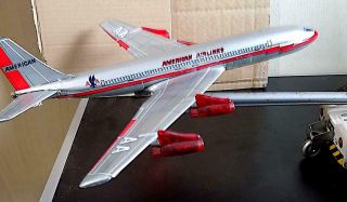 Vintage Tinplate Battery Operated Automatic Take - Off & Landing Jet,  T.  N.  Japan 6