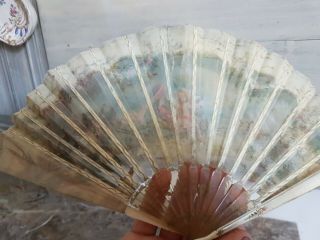 Antique French,  rare Silk Fan,  MAISON FAUCON Paris,  19th, 10