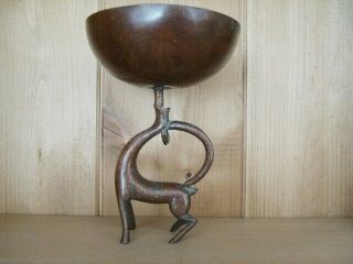 Bronze Art Deco Austrian Antelope Bowl/candle Holder/trinket Dish