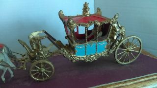 1953 Britains 1470 Queens Coronation State Coach Carriage In Display Case 10
