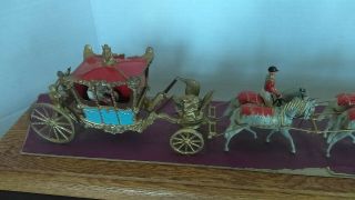 1953 Britains 1470 Queens Coronation State Coach Carriage In Display Case 5