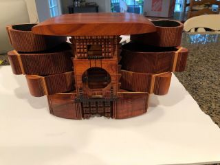 Po Shun Leong 1993 Hand Crafted Wood Jewelry Box Signed 1993 3