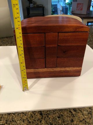 Po Shun Leong 1993 Hand Crafted Wood Jewelry Box Signed 1993 6