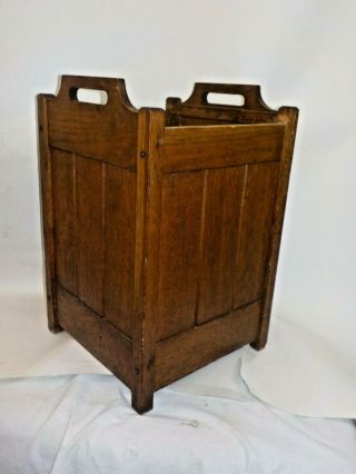 Antique Mission Arts & Crafts Oak Umbrella Stand Daisy Line Furniture 2