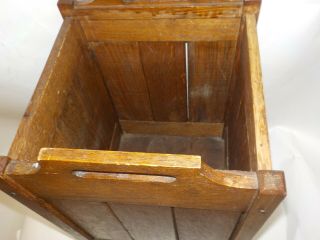 Antique Mission Arts & Crafts Oak Umbrella Stand Daisy Line Furniture 5