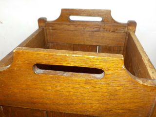 Antique Mission Arts & Crafts Oak Umbrella Stand Daisy Line Furniture 7