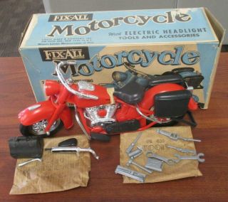 Vintage Marx Fix - All Harley Davidson? Motorcycle W/accessories & Tools Orig Box