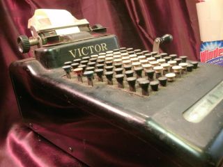 Vtg Victor 8 Row Key Mechanical Black Adding Machine Bakelite - steampunk - FreeShip 6