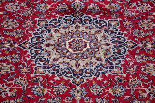 VINTAGE 9 ' x12 ' Traditional Floral Oriental Area RUG Hand - Knotted RED BLUE WOOL 5