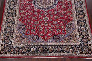 VINTAGE 9 ' x12 ' Traditional Floral Oriental Area RUG Hand - Knotted RED BLUE WOOL 6