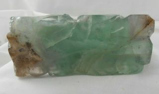ANTIQUE CHINESE CARVED GREEN JADE DOG OF FOO,  LION DOG DARK TONES IN THE BASE 6