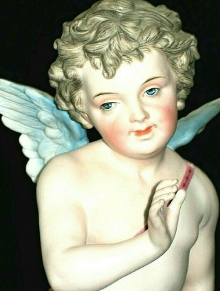 Antique French Sevres Qty Limoges Huge Cherub Angel Bisque Porcelain Figurine