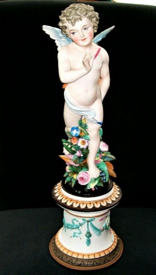 ANTIQUE FRENCH SEVRES QTY LIMOGES HUGE CHERUB ANGEL BISQUE PORCELAIN FIGURINE 2