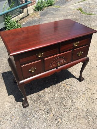 Vintage Small Mahogany Buffet Sideboard Lowboy Server Chippendale Desk Credenza