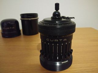 Curta Type II antique mechanical calculator.  Black. 3