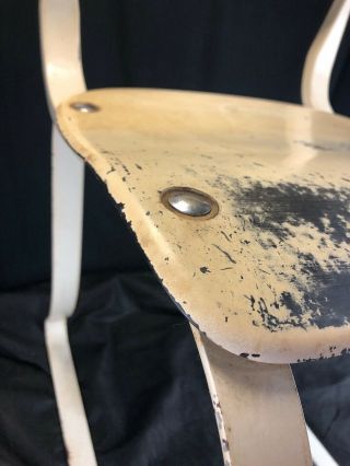 VTG Ironrite Health CHAIR Bauhaus MCM JEAN PROUVE STYLE METAL WOOD GREAT CURVY 12