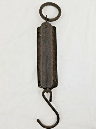 Vintage John Chatillon Hanging Brass Face 3 25 lb Spring Scale with Hook 1800 ' s 5