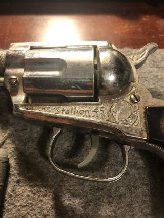 Toy Vintage Nichols Stallion 45 MK - II Toy Cap Gun w/ 6 Play Bullets. 3