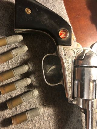 Toy Vintage Nichols Stallion 45 MK - II Toy Cap Gun w/ 6 Play Bullets. 7