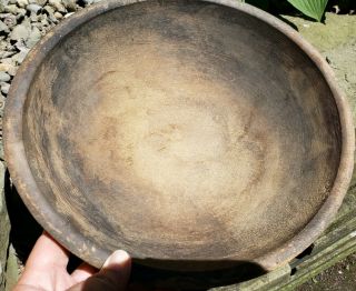 Large Vintage Wooden Bread Dough Bowl Primitive Antique Patina Wood Mixing Salad 10