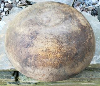 Large Vintage Wooden Bread Dough Bowl Primitive Antique Patina Wood Mixing Salad 7