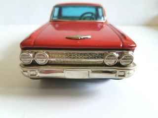 BANDAI red CADILLAC ' Made in Japan ' Tin Toy Friction Car 2