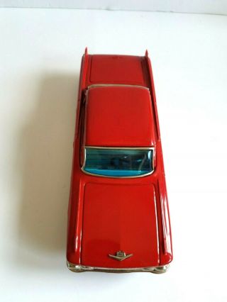 BANDAI red CADILLAC ' Made in Japan ' Tin Toy Friction Car 5