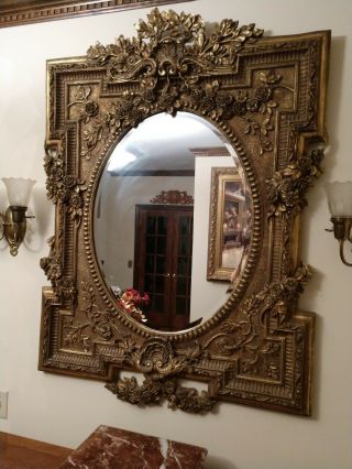 Stunning Ornate Antique Gilt Victorian Wall Mirror,  1880 3