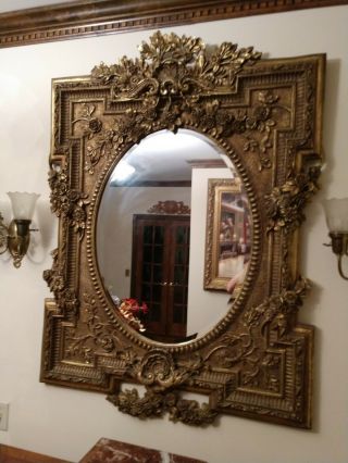 Stunning Ornate Antique Gilt Victorian Wall Mirror,  1880 4