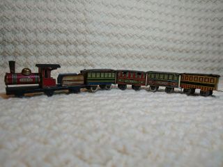 Pre - War Penny Tin Toy Train,  4 Cars Tokyo Japan 100 Origional