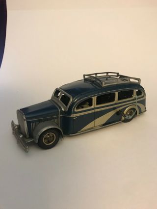 Vintage Toy Tin Bus Made In Us Zone Germany,  Tc - 901,  Rare Find.