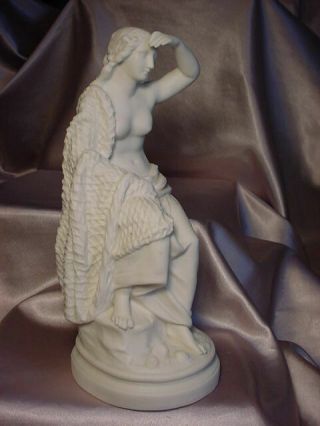 VINTAGE PARIAN STATUE OF CLASSICAL WOMAN SITTING ON A PEDESTAL 2