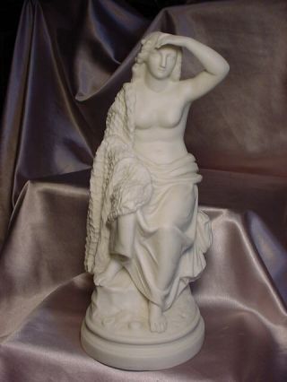 VINTAGE PARIAN STATUE OF CLASSICAL WOMAN SITTING ON A PEDESTAL 5