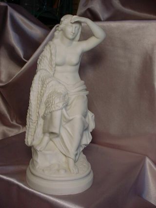 VINTAGE PARIAN STATUE OF CLASSICAL WOMAN SITTING ON A PEDESTAL 6