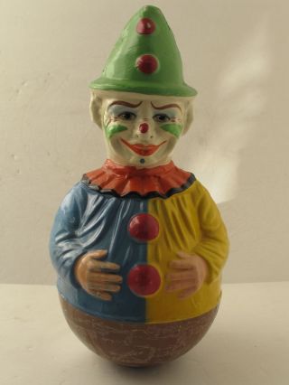 Schoenhut Circus Clown " Rolly Dolly” Roly Poly 15” Musical C.  1910