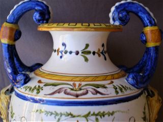 Antique Italian Faience Majolica Mythology,  Richard Ginori,  Vase/ Amphora 9