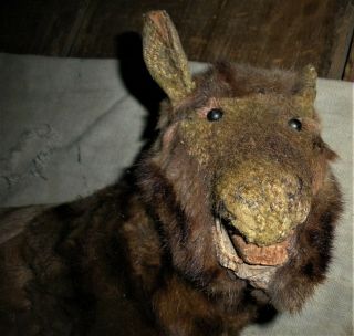 ANTIQUE c1850 EARLY AMERICAN HORSE STUFFED TOY DOLL W/ CARVED WOOD SECTIONS vafo 12